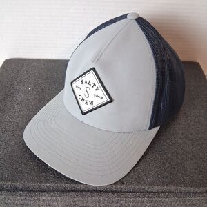 Salty Crew Sea Line Retro Trucker Hat Gray Snapback Mesh Fisherman Cap